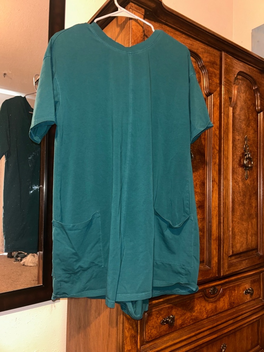 Women’s Teal Short-Sleeve Pocket Romper